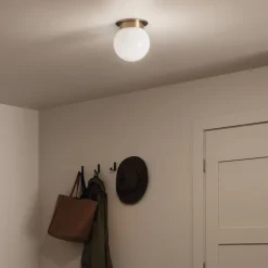 Deckenleuchten|Flurlampen*Elstead Deckenleuchte E27 Ø 20,3 cm Metall Glas in Bronze Weiß