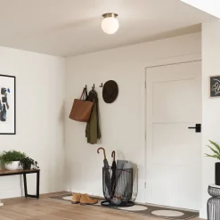 Deckenleuchten|Flurlampen*Elstead Deckenleuchte E27 Ø 20,3 cm Metall Glas in Bronze Weiß