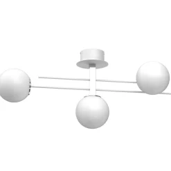 Deckenleuchten|Badezimmer Lampe*Luminex Deckenleuchte E27 Glaskugeln Metall Chrom Weiß L:88 cm