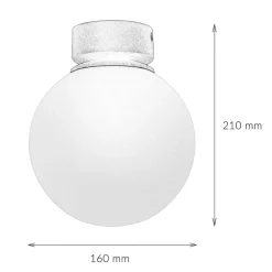 TK Lighting Deckenleuchte E27 Schwarz Weiß Glas Metall Modern< Glaslampen|Metall Lampen