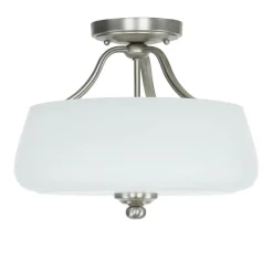 Elstead Deckenleuchte E27 Weiß Nickel Ø37cm Glas Metall< Glaslampen|Jugendstil Lampen