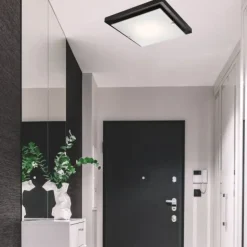 Lamkur Deckenleuchte Esszimmer Braun Holz quadratisch< Deckenleuchten|Flurlampen