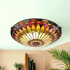 Deckenleuchten|Flurlampen*Elstead Deckenleuchte FARFALLA 10 Buntglas Tiffany Lampe