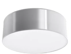 Deckenleuchten|Flurlampen*Sollux Deckenleuchte flach rund Ø 25 cm Grau E27 blendarm