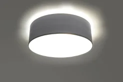 Deckenleuchten|Flurlampen*Sollux Deckenleuchte flach rund Ø 25 cm Grau E27 blendarm