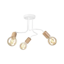 Deckenleuchten|Flurlampen*Lamkur Deckenleuchte 3-flammig E27 B: 40 cm Metall Retro Weiß