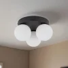 Deckenleuchten|Flurlampen*TK Lighting Deckenleuchte 3-flammig G9 Ø 23 cm Schwarz Weiß Glas Metall