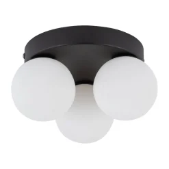 Deckenleuchten|Flurlampen*TK Lighting Deckenleuchte 3-flammig G9 Ø 23 cm Schwarz Weiß Glas Metall