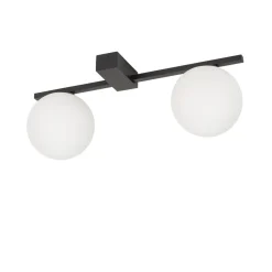 Nowodvorski Deckenleuchte 2-flammig G9 48 cm lang Schwarz Weiß Glas Kugel< Deckenleuchten|Flurlampen