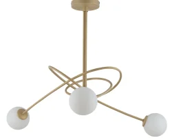 Deckenleuchten|Kugellampen*Sigma Deckenleuchte 3-flammig Gold Metall Glas G9 gemütlich