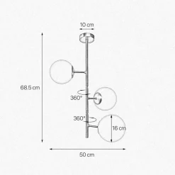 Giovanni Battista Deckenleuchte 3-flammig in Bronze hell Weiß E14 Messing Glas< Deckenleuchten|Badezimmer Lampe