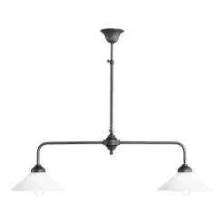 Deckenleuchten|Hängelampen*Giovanni Battista Deckenleuchte 2-flammig Messing Glas H: max. 89,5 cm E27