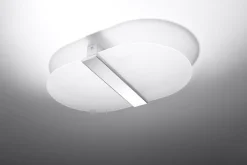 Flurlampen|Bürolampen*Sollux Deckenleuchte Glas Metall 45 cm lang Weiß Chrom 4x G9