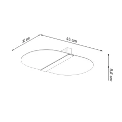 Flurlampen|Bürolampen*Sollux Deckenleuchte Glas Metall 45 cm lang Weiß Chrom 4x G9