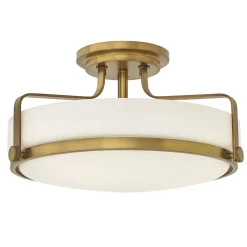 Elstead Deckenleuchte Glas Metall in Weiß Messing antik wohnlich< Glaslampen|Jugendstil Lampen