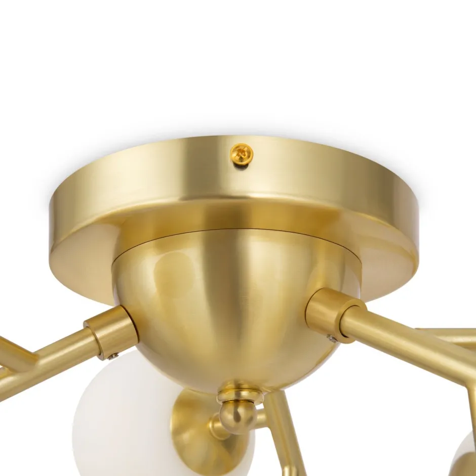 Maytoni Deckenleuchte Glas Metall G9 60 cm breit in Gold Weiß< Deckenleuchten|Badezimmer Lampe