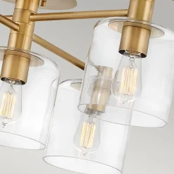 Deckenleuchten|Badezimmer Lampe*Elstead Deckenleuchte Glas Metall verstellbare Breite Messing antik