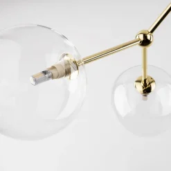 Deckenleuchten|Badezimmer Lampe*TK Lighting Deckenleuchte Glas Metall 107 cm lang in Gold G9 6-flammig