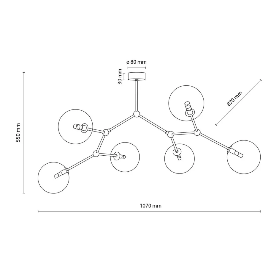 Deckenleuchten|Badezimmer Lampe*TK Lighting Deckenleuchte Glas Metall 107 cm lang in Gold G9 6-flammig