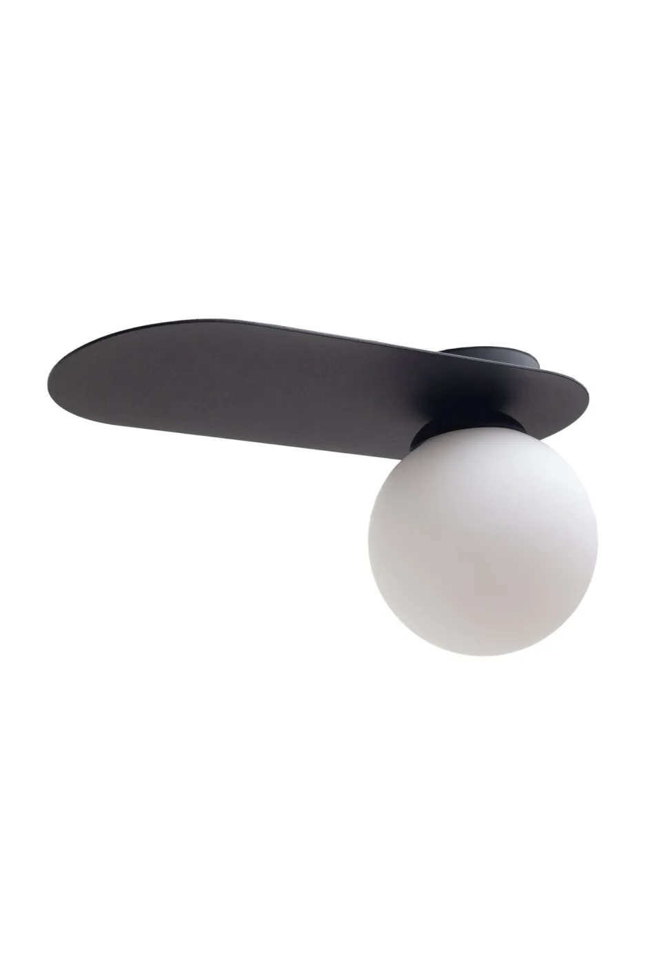 Belis Deckenleuchte Glas Metall E27 H:22 cm Schwarz Weiß< Flurlampen|Bürolampen