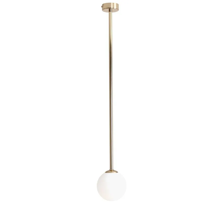 Deckenleuchten|Badezimmer Lampe*ALDEX Deckenleuchte Glas Metall in Gold E14 H:92 cm blendarm