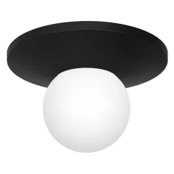 Deckenleuchten|Badezimmer Lampe*Luminex Deckenleuchte Glas Metall Schwarz Ø29 cm E14 blendarm