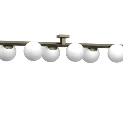 Deckenleuchten|Badezimmer Lampe*Luminex Deckenleuchte Glas satiniert Metall Schwarz Gold 6-flmg