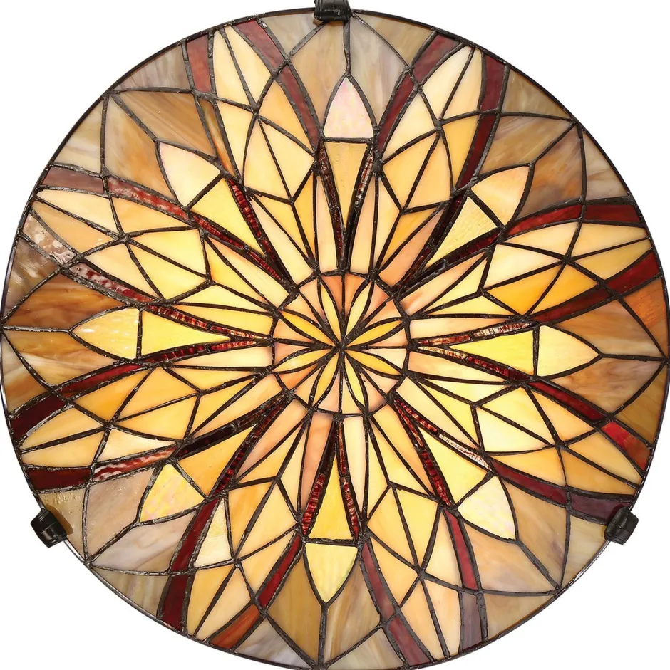 Elstead Deckenleuchte Glas Tiffany Stil Ø42cm rund SANSA< Deckenleuchten|Flurlampen