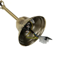 Hängelampen|Esszimmer Lampen*Emibig Deckenleuchte Gold Antik Weiß Glasschirm 5-flammig