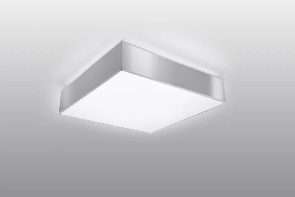 Sollux Deckenleuchte Grau blendarm B: 25 cm E27 eckig< Wohnzimmerlampen|Moderne Lampen