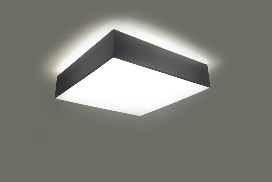 Sollux Deckenleuchte Grau blendarm B: 25 cm E27 eckig< Wohnzimmerlampen|Moderne Lampen
