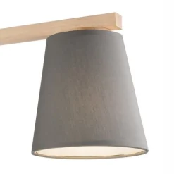 Bürolampen|Lampen Aus Aller Welt*Lamkur Deckenleuchte Grau Holz Stoff Metall Wohnzimmer