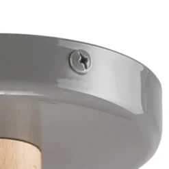 Lamkur Deckenleuchte Grau Textil Holz 5-fmg Skandinavisch< Deckenleuchten|Flurlampen