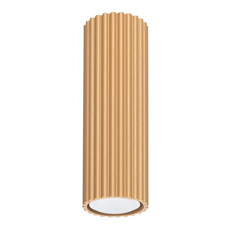 Flurlampen|Wohnzimmerlampen*Sollux Deckenleuchte GU10 Ø 6,5 cm schmal H: 20 cm in Gold Aufputz