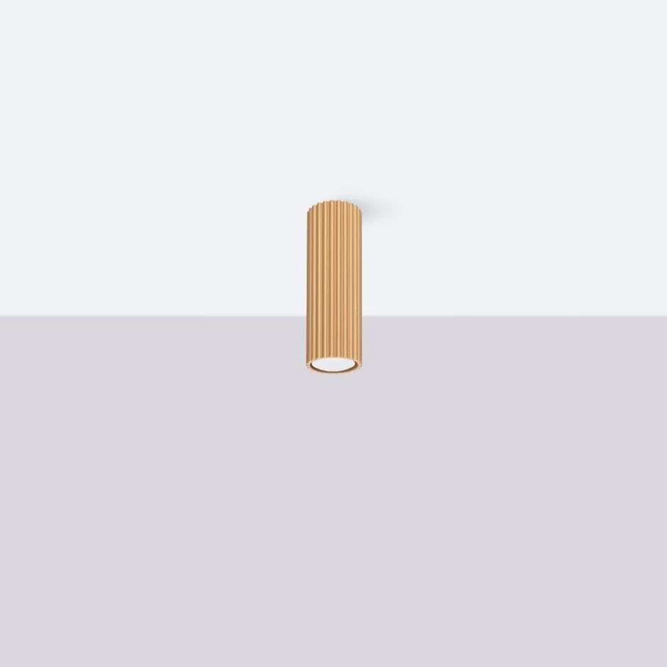 Flurlampen|Wohnzimmerlampen*Sollux Deckenleuchte GU10 Ø 6,5 cm schmal H: 20 cm in Gold Aufputz