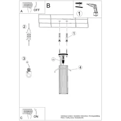 Flurlampen|Wohnzimmerlampen*Sollux Deckenleuchte GU10 Ø 6,5 cm schmal H: 20 cm in Gold Aufputz