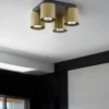 Deckenleuchten|Flurlampen*TK Lighting Deckenleuchte GU10 Schwarz Gold 4-flammig elegant
