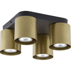 Deckenleuchten|Flurlampen*TK Lighting Deckenleuchte GU10 Schwarz Gold 4-flammig elegant