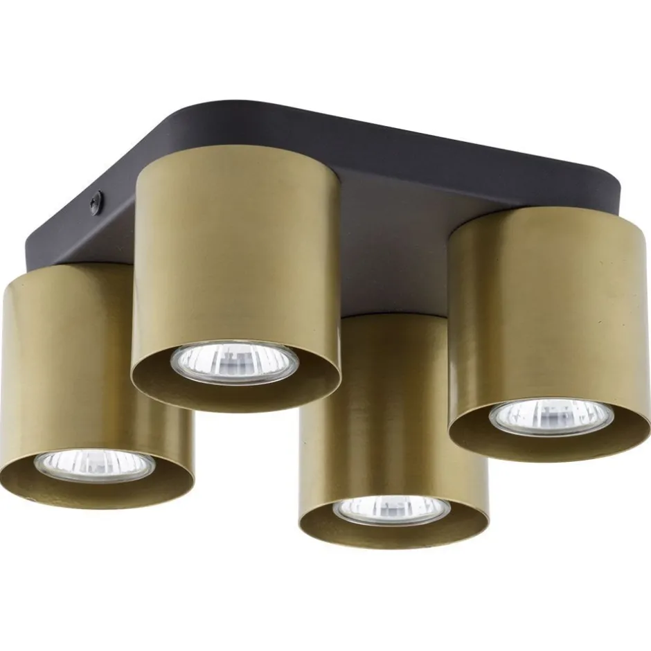 Deckenleuchten|Flurlampen*TK Lighting Deckenleuchte GU10 Schwarz Gold 4-flammig elegant