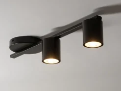 Sigma Deckenleuchte GU10 Schwarz Metall 46 cm lang 2-flammig< Deckenleuchten|Flurlampen