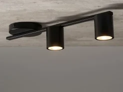 Sigma Deckenleuchte GU10 Schwarz Metall 46 cm lang 2-flammig< Deckenleuchten|Flurlampen