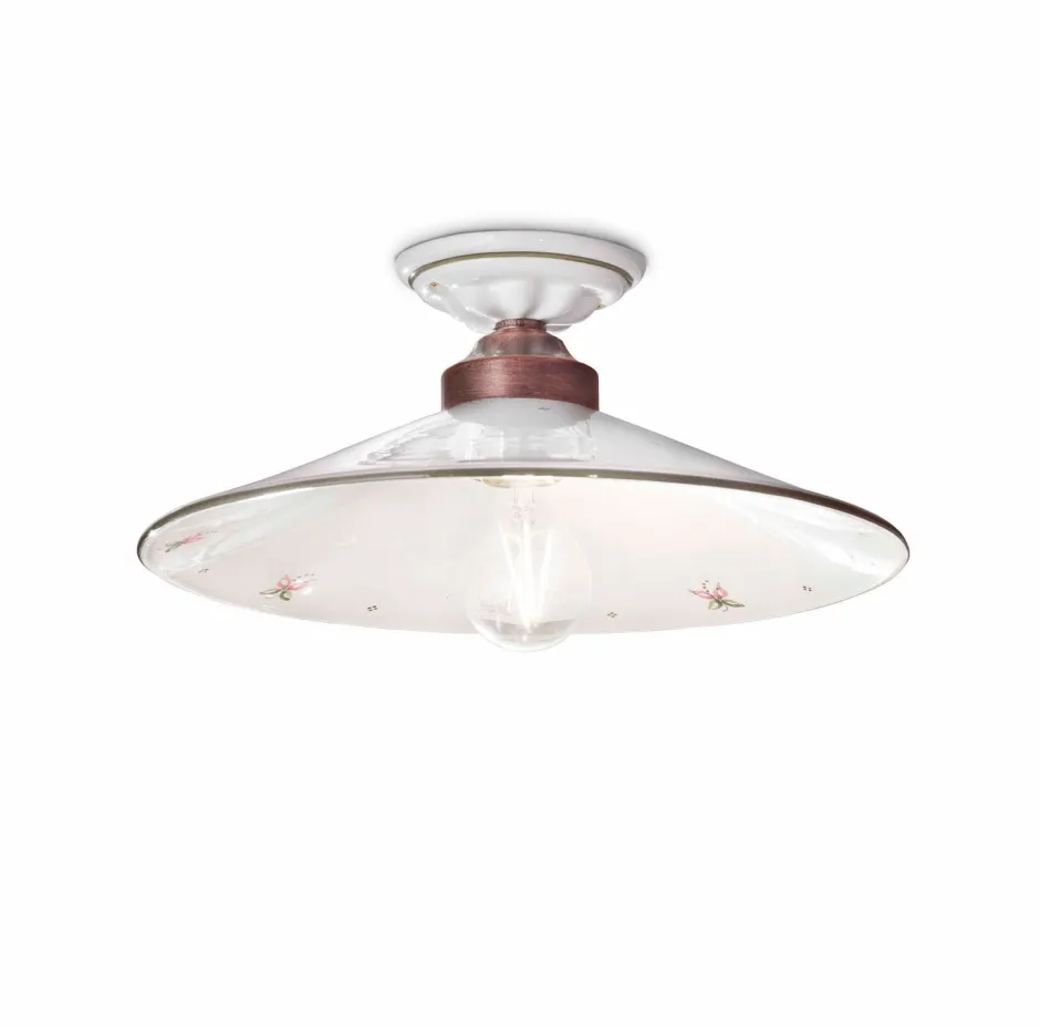 Wohnzimmerlampen|Keramiklampen*Ferroluce Deckenleuchte Handarbeit Keramik Ø 35 cm rund E27 CARLA