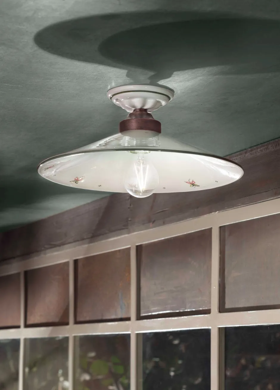 Wohnzimmerlampen|Keramiklampen*Ferroluce Deckenleuchte Handarbeit Keramik Ø 35 cm rund E27 CARLA