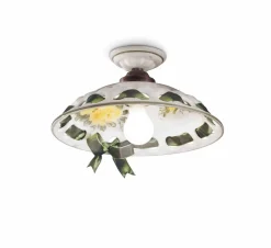 Ferroluce Deckenleuchte Handarbeit Keramik D: 33 cm E27 rund Landhaus< Wohnzimmerlampen|Keramiklampen