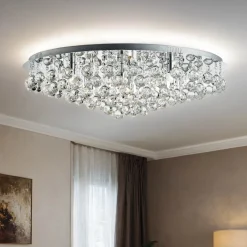 Searchlight Deckenleuchte HANNA Ø80cm 8-flmg< Glaslampen|Kristalllampen