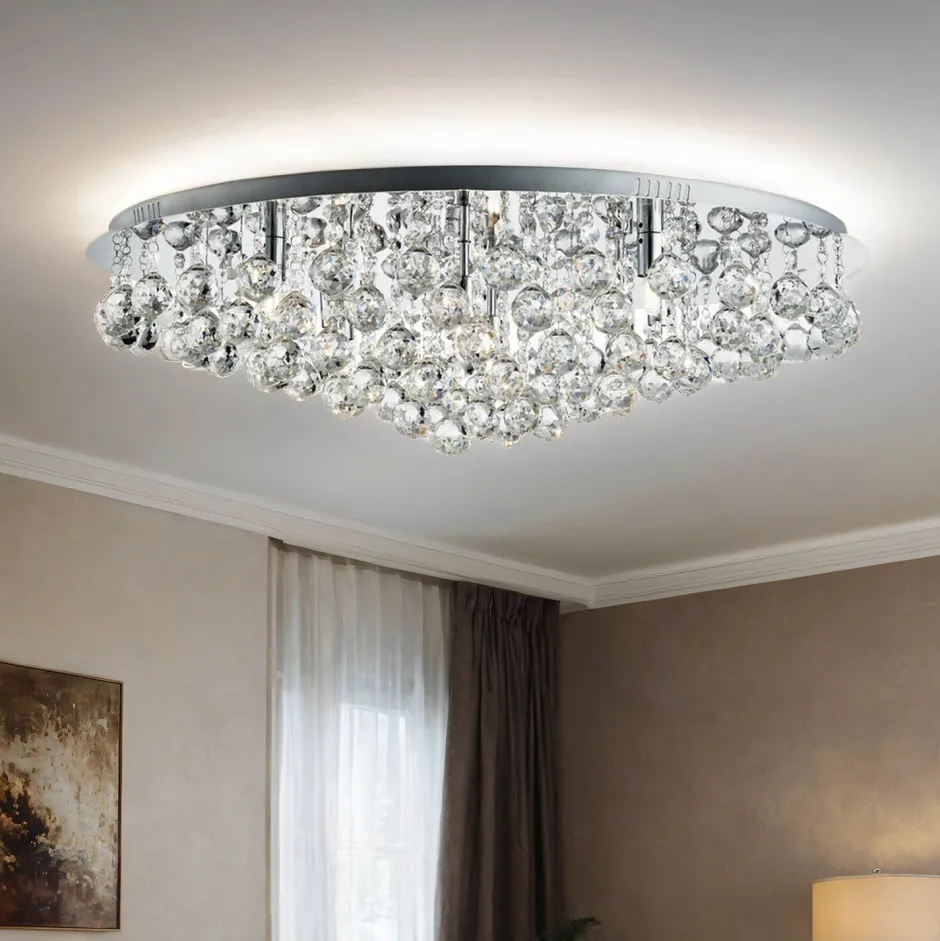 Searchlight Deckenleuchte HANNA Ø80cm 8-flmg< Glaslampen|Kristalllampen