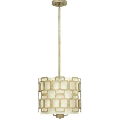 Elstead Deckenleuchte HAZAL Gold Blattsilber Ø38cm Lampe< Moderne Lampen|Designerlampen