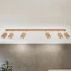 Holzlampen|Moderne Lampen*Sollux Deckenleuchte Holz 120 cm 6-flammig schwenkbar länglich