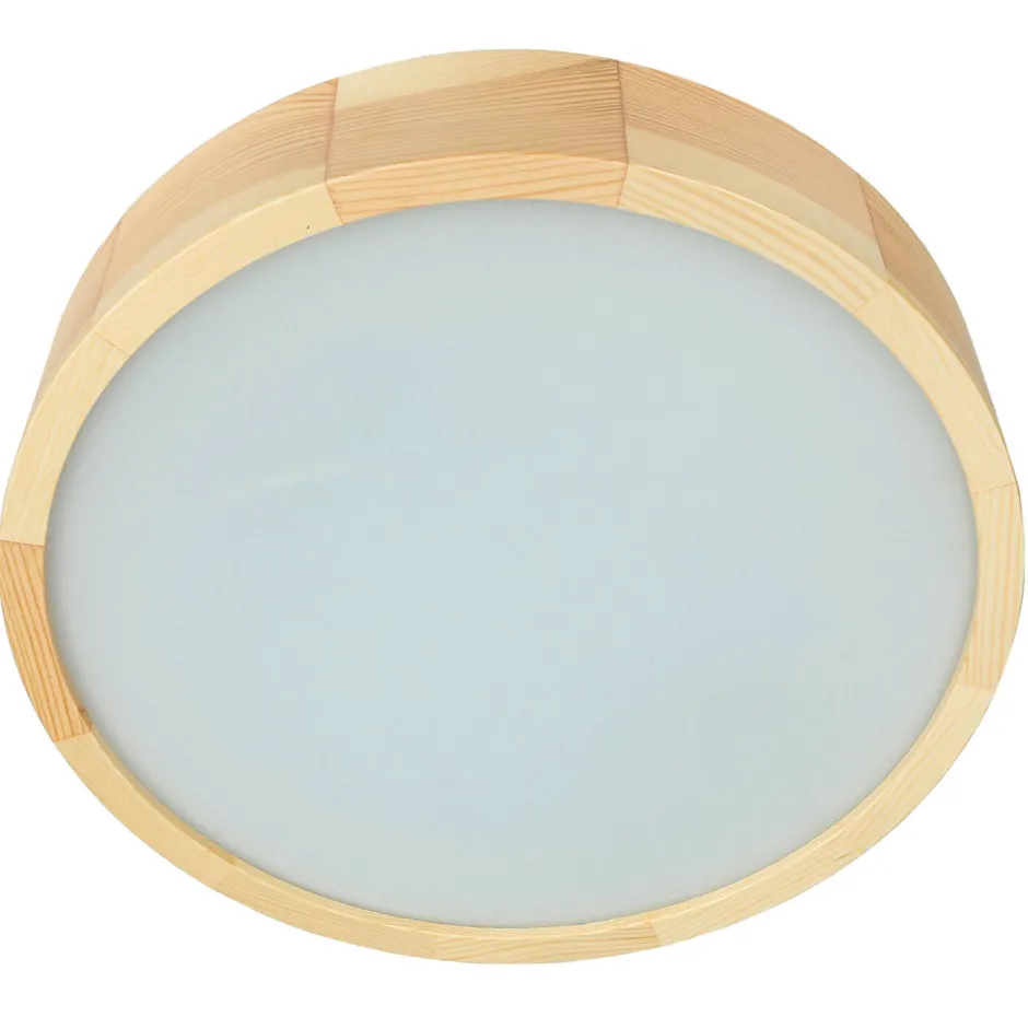 Lamkur Deckenleuchte Holz Braun rund Wohnzimmer< Holzlampen|Moderne Lampen