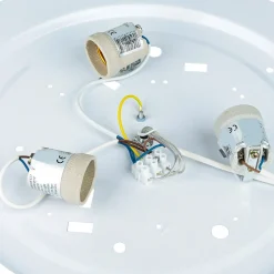 Lamkur Deckenleuchte Holz Braun 3-flmg rund Wohnzimmer< Deckenleuchten|Flurlampen